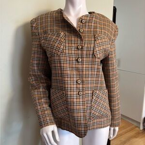 Vintage Plaid Fully Lined Blazer